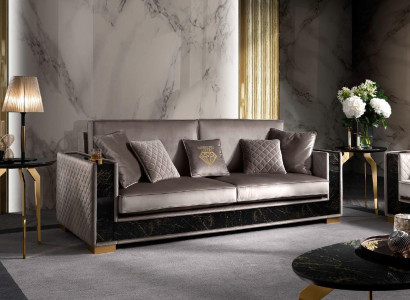 Luxus Sofa 3 Sitzer Modern Design Polster Textil Sofas Sitz Italienische Möbel